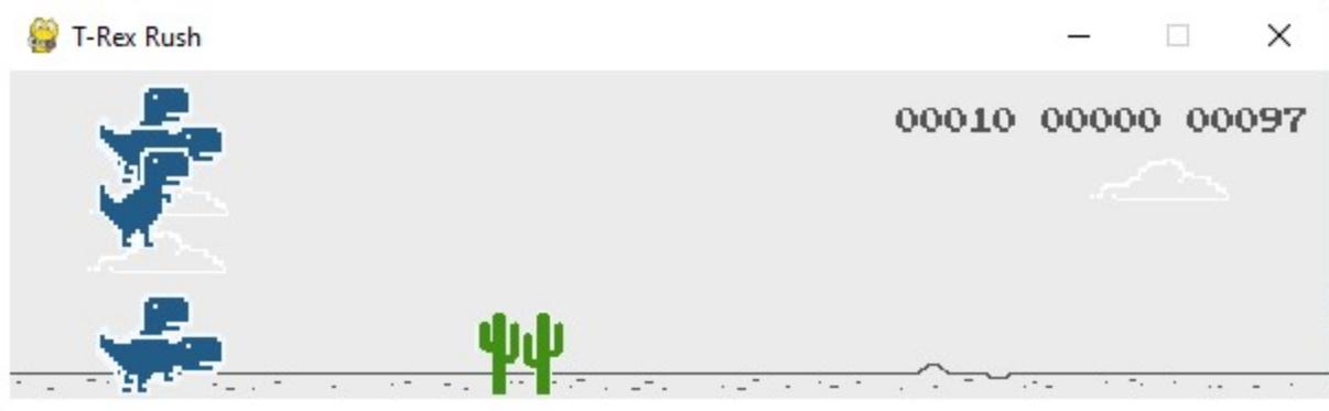 Chrome Dino reinforcement learning game screenshot